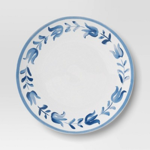 13 Stoneware Serve Platter Blue Floral - Threshold™