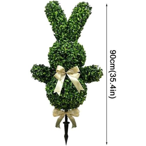 Artificial Bunny Shaped Topiary Tree Rabbit Shaped Topiary Trees with Ground Artificial Faux Fake Spike Pla Easter Boxwood