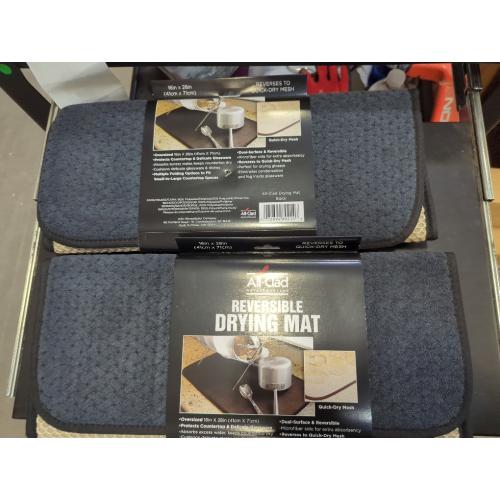 All-Clad Premium Reversible Dish Drying Mat for Kitchen: 16 x 28 Ultra-Absorbent, Long-Lasting, No Condensation, and Oversized for Large Pots and Pans - 2 Pack, Black