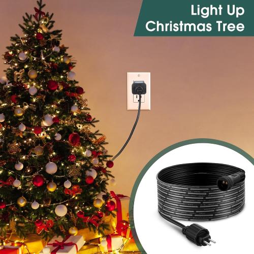 Meonum 3 Meters 2 Pin Extension Cable with Male and Female Connector, Compatible with TING SHEN Class 2 Power Supply, UL Certification 22AWG Waterproof Class 2 Power Unit Cord(Black,1 Pack)