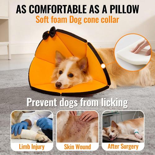 MAXFUT Soft Dog Cone Collar,Foam Cone for Dogs to Stop Licking After Surgery,Non Inflatable Dog Donut Cone (Grey, XL)