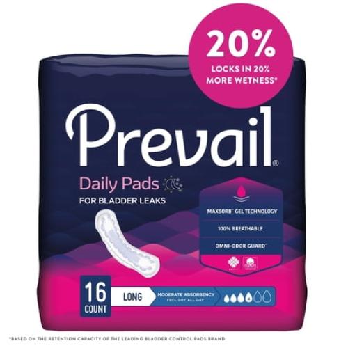 Prevail Bladder Control Pad – Moderate Long two pack of 16