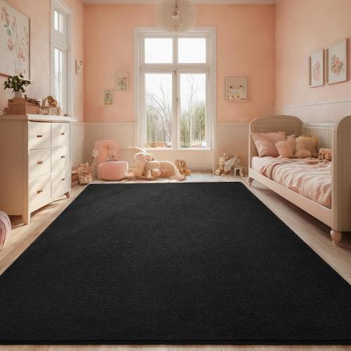 4x6 Black Area Rug Modern Aesthetic Minimalist