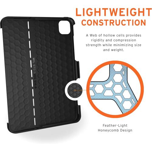 URBAN ARMOR GEAR UAG iPad Pro 12.9-inch (4th Gen, 2020) Case Slim Heavy-Duty Tough Military Drop Tested Rugged Protective Cover with Apple Pencil Holder (Requires Smart Keyboard Folio), Scout Black
