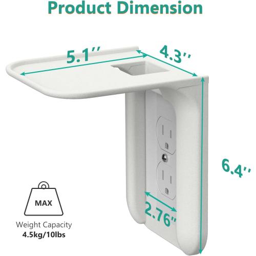WALI Outlet Shelf Wall Holder, Bathroom Shelf for Smart Home Decor