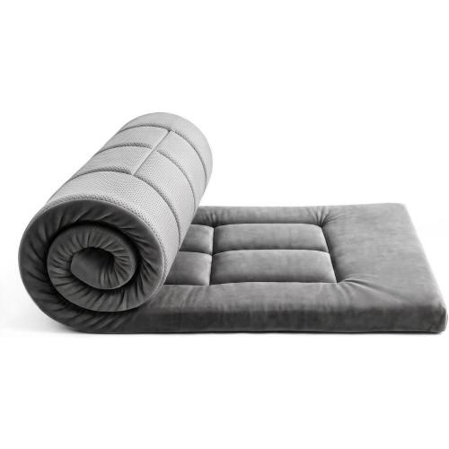 Thick Camping Sleeping Pad, Fluff Camping Cot Pads for Adult, Soft Sleeping Mat, Non-Slip Camping Cot Mattress Topper 75x28 for Camp Cot/Rv Bunk/Narrow Twin Beds
