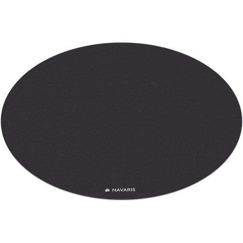 Navaris Round Yoga Mat - 47 Diameter Circular Exercise Mat 1/4 Thick - Non-Slip Mat for Cardio, Workout, Fitness, Tai Chi, Meditation - Size Small