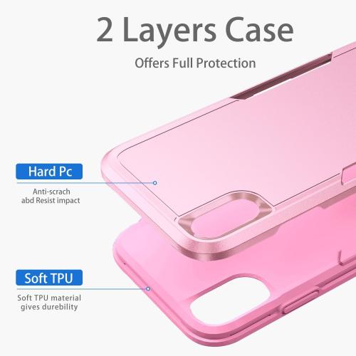 Compatible with iPhone XR Case, Heavy Duty Protection Shockproof Dropproof Dustproof Anti-Scratch Phone Case Cover for xr -Pink