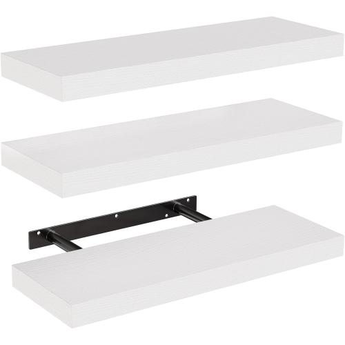 Amada 15.7 Floating Shelves for Wall Decor & Storage, Set of 3, White