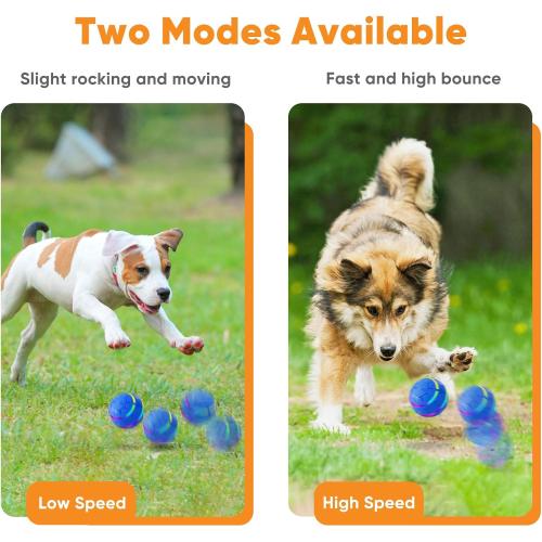 Petbobi Active Rolling Ball for Dogs - 2025 New Upgrade 2 Modes Interactive Dog Toys, USB Rechargeable Motion Activated Self Moving, Durable Pet Ball for Small Medium Large Breeds, LED Light, Blue