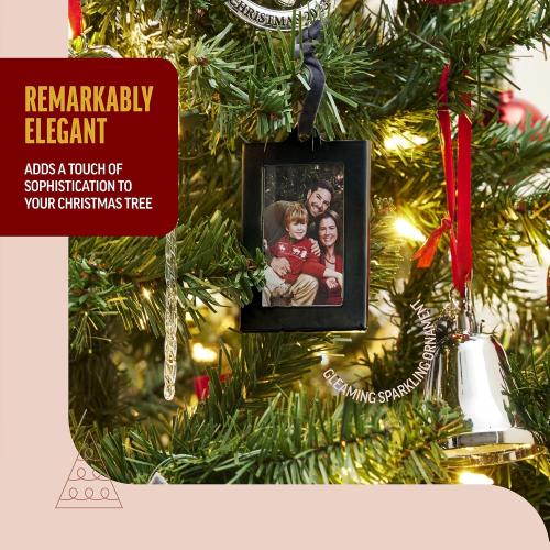 Klikel Hanging Picture Frame Ornaments - Set of 8 2x3 Black Hanging Photo Frame