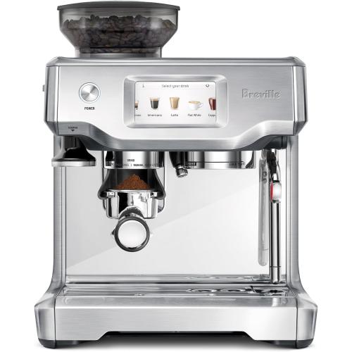 Breville BES880BSS Barista Touch Espresso Machine, Brushed Stainless Steel | Pull barista-quality espresso shots, lattes and cappuccinos at home with semi-automatic coffee maker with built-in grinder