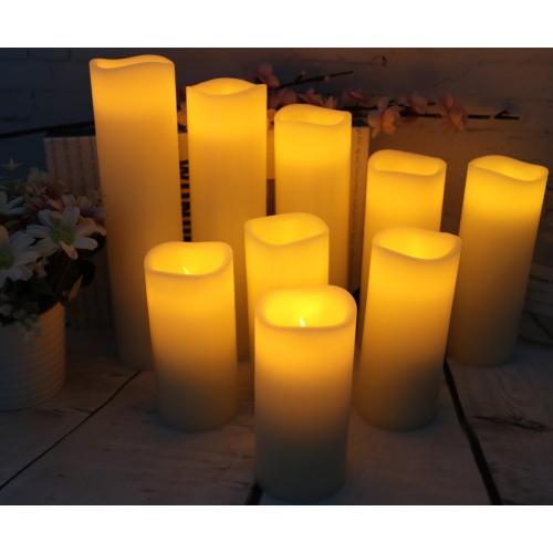 Vinkor Flameless Candles Battery Operated Candles Real Wax Pillar LED Candles with 10-Key Remote and Cycling 24 Hours Timer (Ivory 4 5 6 7 8 9)
