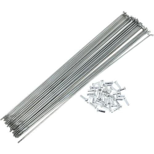 Bicycle Spokes Bike Wheel Spokes Silver Tone Nipple 1 Set 13G 45 Steel Galvanized