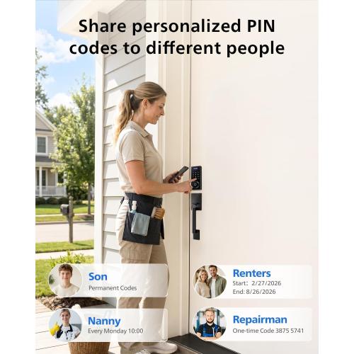 Philips Wi-Fi Front Lock Set, Smart Keypad Deadbolt Lock with 2 Handles