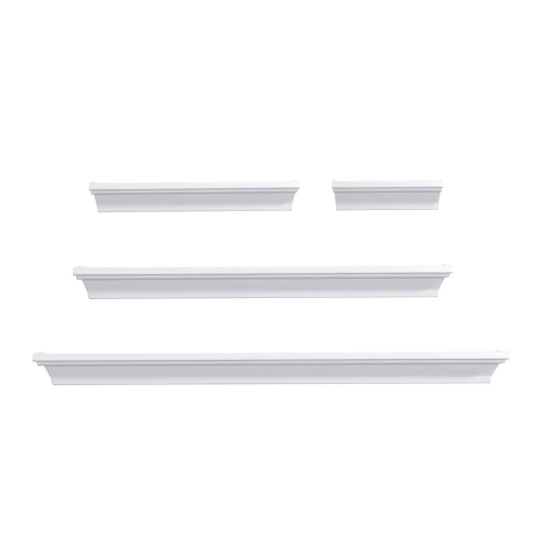 Melannco 5.12 in. H X 24.61 in. W X 4.33 in. L White Wood Ledge Shelf Set
