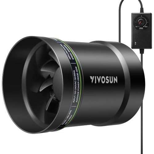 VIVOSUN P6 6 Inline Fan &Speed Control 345 CFM Exhaust Fan for Home