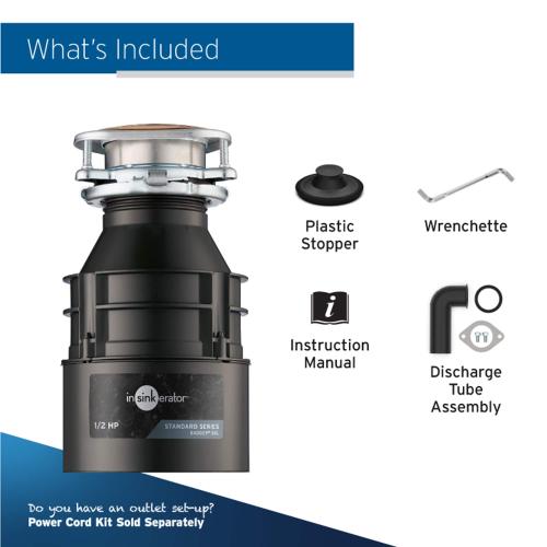 InSinkErator Badger 5XL Continuous feed 1/2-HP Septic Safe Non-corded Garbage Disposal