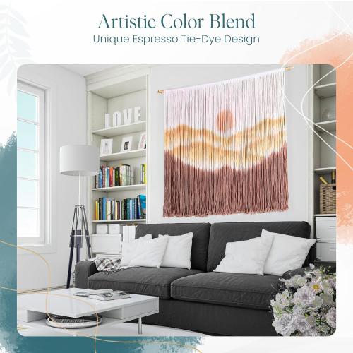 Ductra Macrame Wall Hanging Macrame Wall Decor Tie-Dye Tapestry Living Home Room Decor 57 Wx 41 L