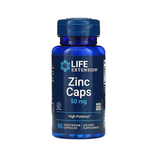 Life Extension Zinc Caps High Potency 50 mg - 90 Vegetarian Capsules - 90 Count