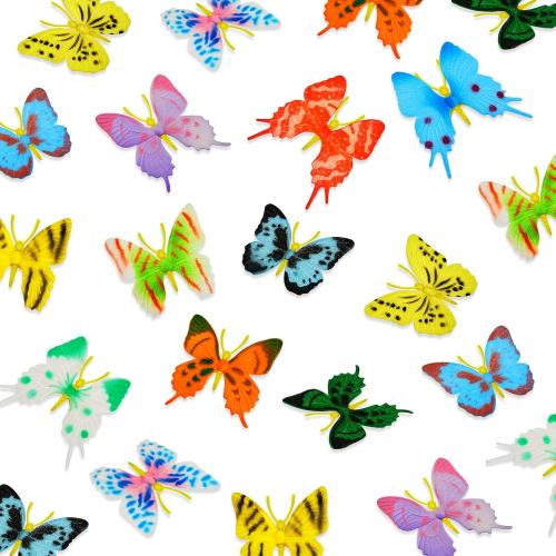 Canlierr 36 Pcs Plastic Butterflies Fake Butterflies Action Figures