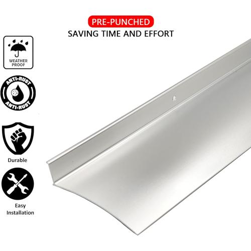 Aluminum Door Rain Drip Guard,Drip Edge for Exterior Doors Window Top | 5.12 W 55.1 L Drip Cap,Rain Diverter,Flashing,Deflector Over Door Silver