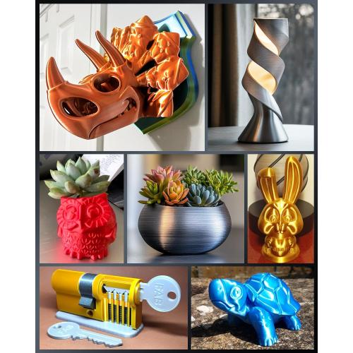 SUNLU 3D Printer Silk Filament,Shiny Silk PLA Filament 1.75mm, Smooth Silky Surface, Great Easy to Print for 3D Printers, Dimensional Accuracy  /- 0.02mm, Silk Light Gold 1KG