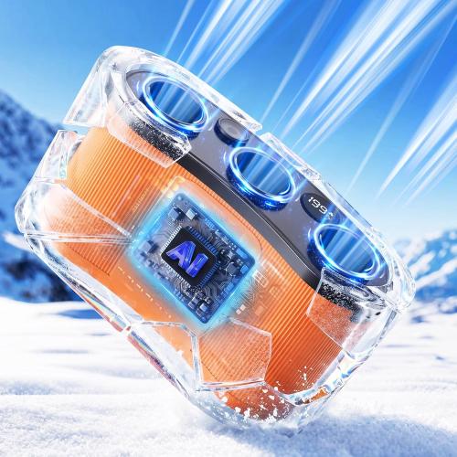 2026 25000MAh AI Portable Waist Fan, 199 Speeds 51000RPM Strong Airflow, Belt Fan with up to 15H of Working Time,Rechargeable Wearable Personal Fans for Outdoor Work Camping Construction Travel