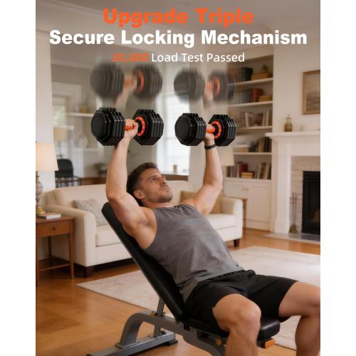 Adjustable Dumbbell Set 25lb/50lb, 10 in1 Adjustable Dumbbells for Home Gym