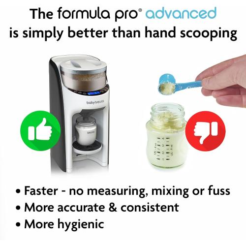 Baby Brezza New and Improved Formula Pro Advanced Formula Dispenser Machine - Automatically Mix a Warm Formula Bottle Instantly - Easily Make Bottle with Automatic Powder Blending, White ❗MAY HAVE MISSING PIECES/NEEDS CLEANING❗