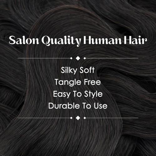 Hairro Body Wave Hair Extensions Clip Ins Real Human Hair 6PCS Remy Mini Short Clip On Hairpin Hairpieces For Women 31g 10 Inch #1B Natural Black