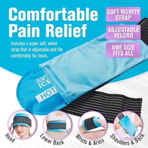 Everlasting Ice RX Hot and Cold Gel Ice Pack Wraps Reusable Ice Packs for Pain Relief, 4-Pack