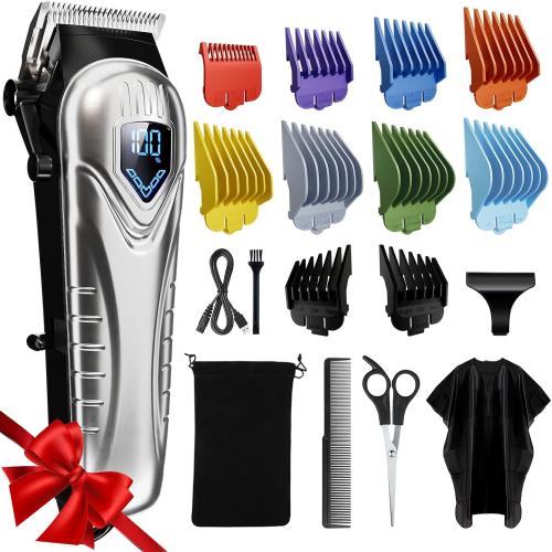Chicclly Low Noise Hair Clippers for Men & Women with 10 Color Guide Combs