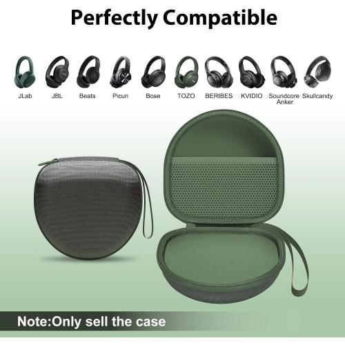 Headphone Case for JLab/Beats/TOZO/BERIBES/Picun Etc Headphones, Green
