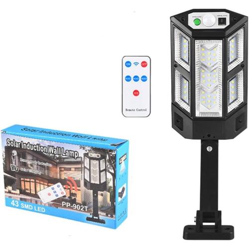 IMEISH Super Bright Jumbo Solar LED Lamp, 2023 New Solar Street Light with Remote, 3 Lighting Modes,Solar Flood Lights Outdoor ， IP65 Weatherproof Design for Garden Yard Parking Lot