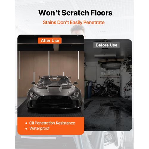 VEVOR Rubber Flooring Roll, 4 x 15 ft SBR Diamond-Plate Rubber Mat, 3mm Thickened, Easy to Clean, Customizable Size, Non-Slip Floor Protector Mat for Under Cars, Garage, Warehouse, Industry Gym, Black