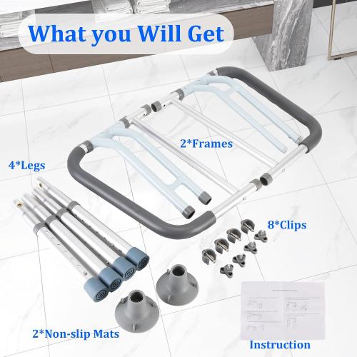 Toilet Safety Rails (300 LB) – Adjustable, Foldable Toilet Handle Frame for Elderly & Disabled Adults, Supports All Toilet Types