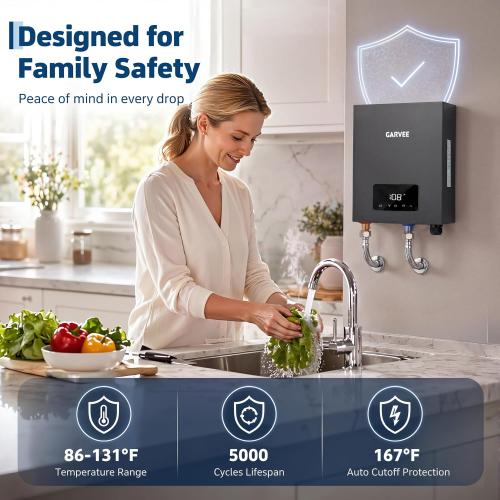 Garvee 14kW Electric Tankless Water Heater 240V Digital Instant Hot Water