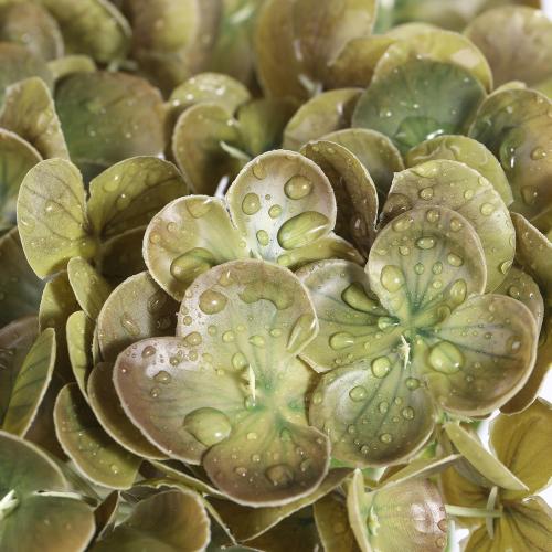 Coferset 4pcs Lifelike Real Touch Hydrangea Artificial Flowers,Olive Green