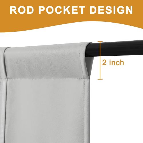Hiasan Blackout Curtains-Tie Up Curtain, Sliver Grey, W34 X L45