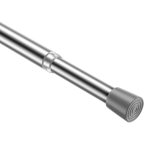 MEXAU 1Pack Spring Tension Curtain Rod 26-39 inch Silver Small Tension Rod