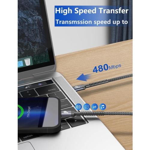 USB A to USB C for Carplay USB C Cable 3FT, Car Charger Cable 2Pack Short