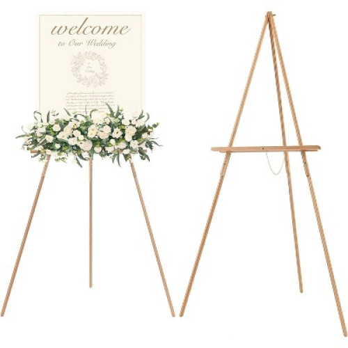 MEEDEN Wedding Easel for Display, Wooden Easel Stand for Wedding Sign, Lightweight Tripod for Posters, Pictures, Painting