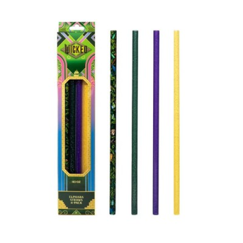 CharCharms 4pk 40oz Water Bottle Straws Wicked Elphaba
