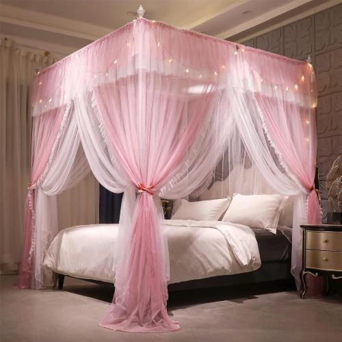 4 Corners Post Ruffle Princess Bed Canopy