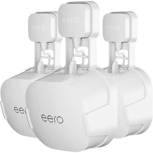 COOLWUFAN Outlet Wall Mount Holder for eero 6 or eero 6  mesh Wi-Fi System [NOT Fit for eero mesh], No Messy Wires, Easy to Install Mount Holder for eero 6 & eero 6  mesh Wi-Fi System (3 Pack)
