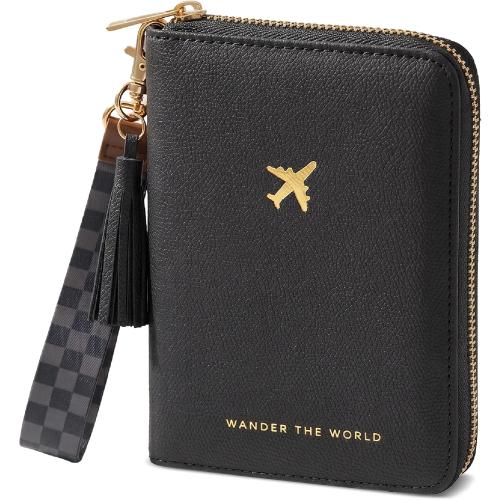 Beautiful Passport Holder And Travel Wallet with Wristlet Strap