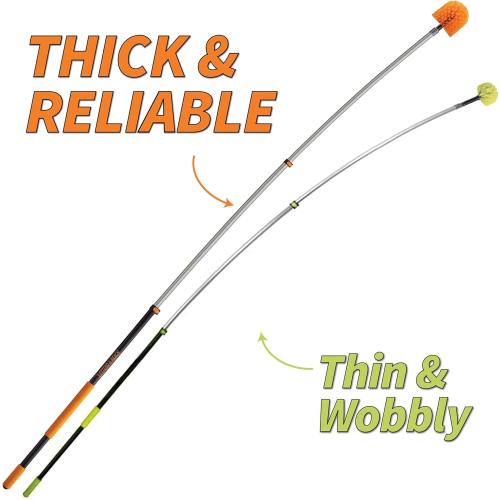 5-8 ft Long Telescopic Extension Pole // Multi-Purpose Extendable Pole with Universal Twist-on Metal Tip // Lightweight and Sturdy // Best for Painting, Dusting and Window Cleaning