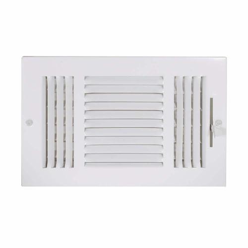 EZ-FLO 10 in. x 6 in. 3-Way Steel Wall/Ceiling Registered, White