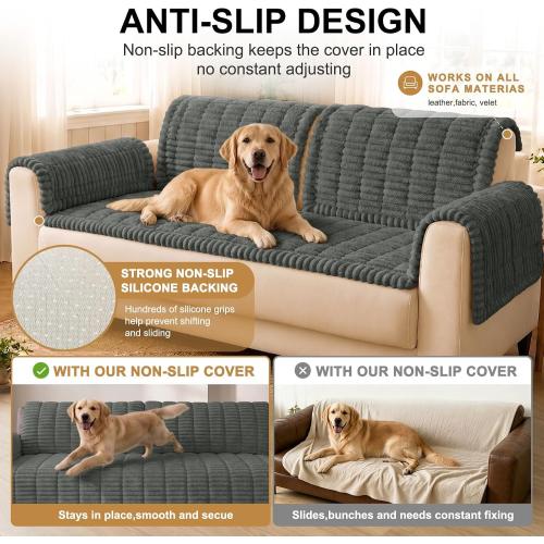 Smiry Couch Cover for Dogs, Non Slip Washable Sofa Protector for Pets
